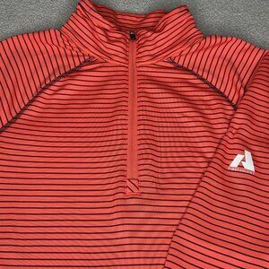 Eddie Bauer Pullover Womens Small Coral Stripe First Ascent FreeHeat Pro 1/4 Zip